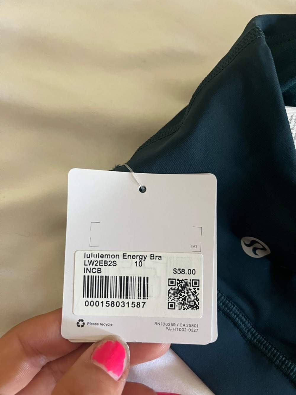 lululemon sports bra dark blue!